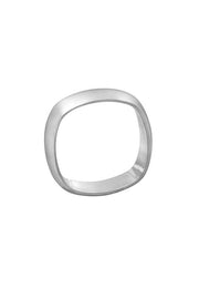 Edge Only Squared Off Ring in matt finish sterling silver