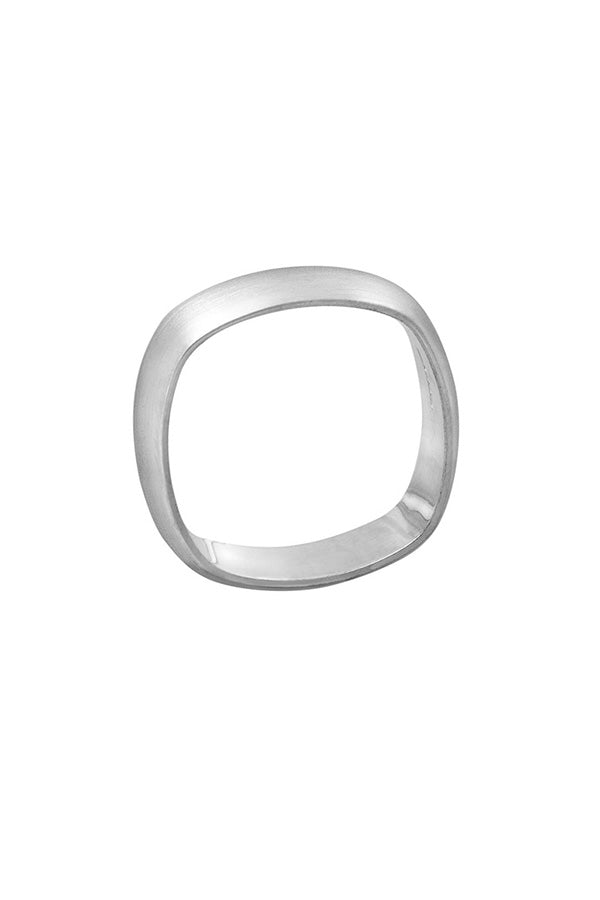 Edge Only Squared Off Ring in matte satin sterling silver
