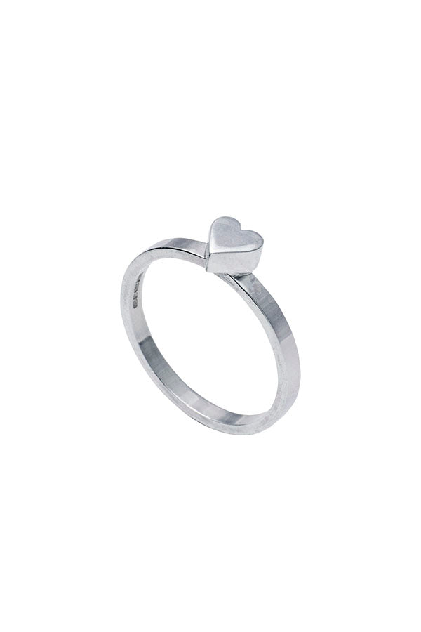 Edge Only Heart Stacking Ring in sterling silver
