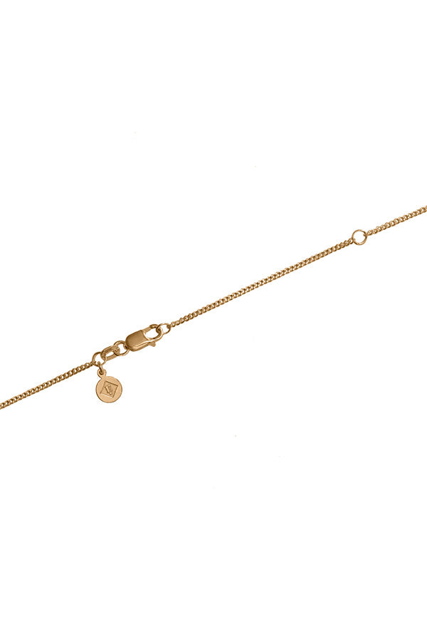 Edge Only standard curb chain 1.33 gauge with lobster clasp and tag in 18ct gold vermeil
