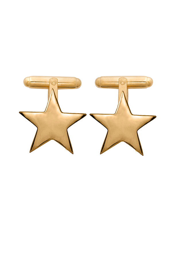 Edge Only Star Cufflinks in 18ct gold vermeil
