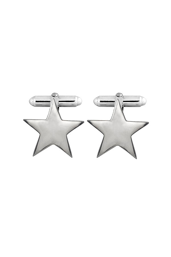 Edge Only Star Cufflinks in sterling silver