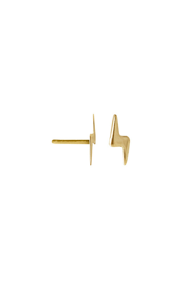 Edge Only 14 carat recycled gold Tiny Lightning Bolt Earrings
