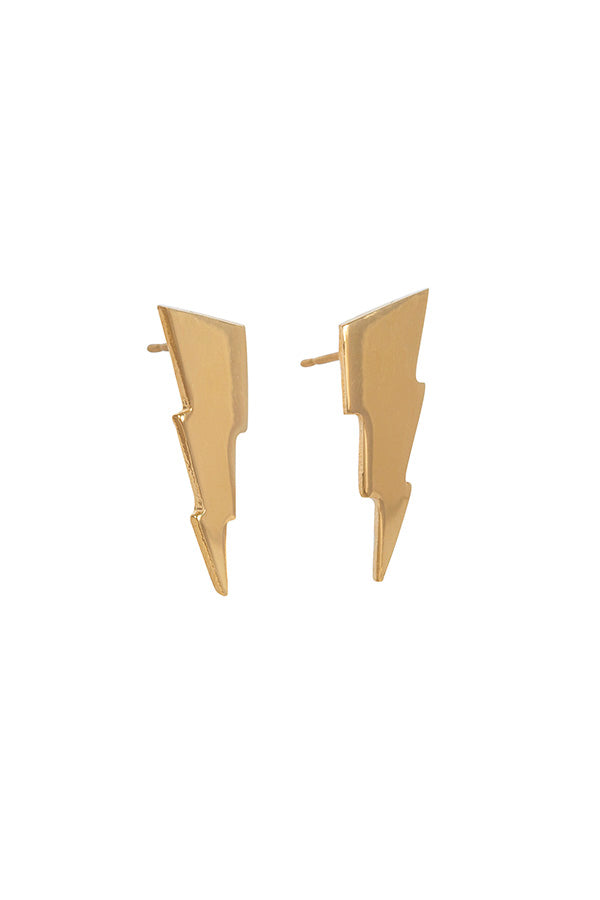 Edge Only Triple Bolt Earrings in 18ct gold vermeil