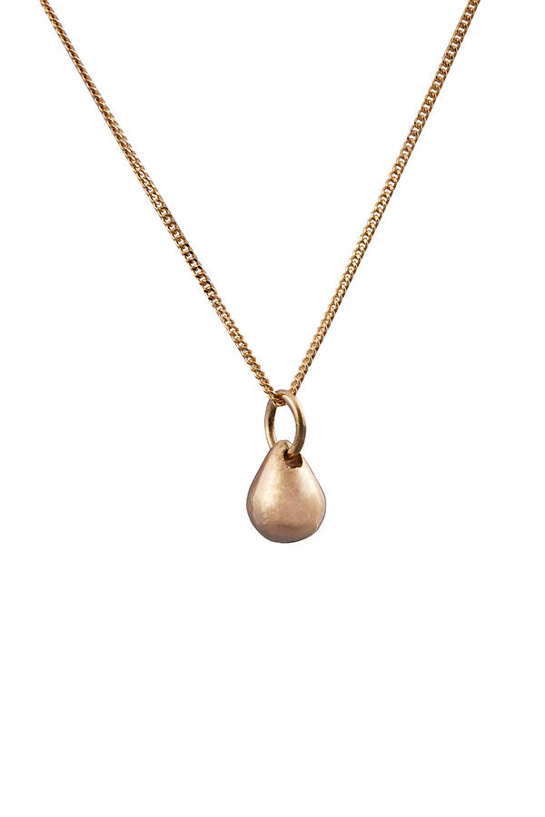 Edge Only Teardrop Pendant in solid 14 carat recycled Gold