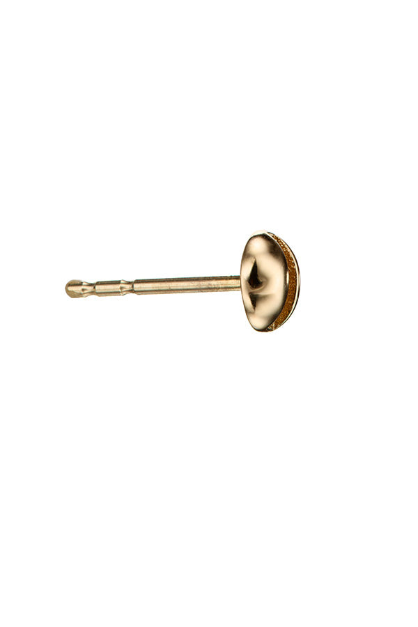 Edge Only Mini Flat-head Screw Earring in solid 14 carat recycled gold. side view