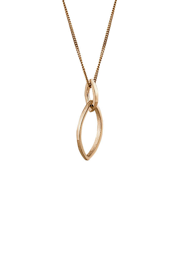 Edge Only Marquise Slice Pendant in 14 Carat Gold