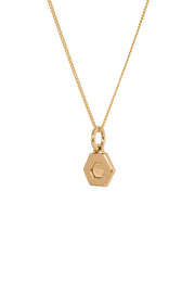 Edge Only Mini Hexagon Pendant in 14 carat recycled gold