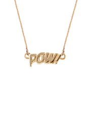 Edge Only POW! Letters Necklace 14 carat recycled gold with diamond