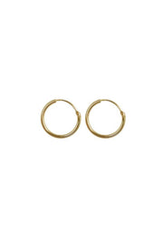 Edge Only 14ct Gold Sleeper Hoops 13mm. Creole