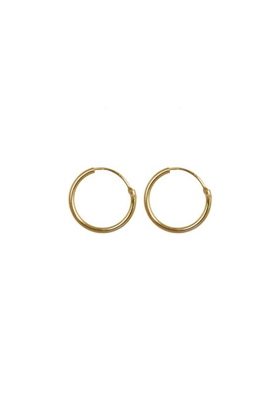 Edge Only 14ct Gold Sleeper Hoops 13mm. Creole
