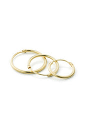 Edge_Only - 14ct gold sleeper hoops 15mm and 13mm creole style. 1.3mm gold tube