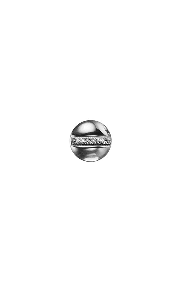 Edge Only Mini Flat-head Screw Earring in solid 14 carat recycled white gold. Rhodium Plated. 