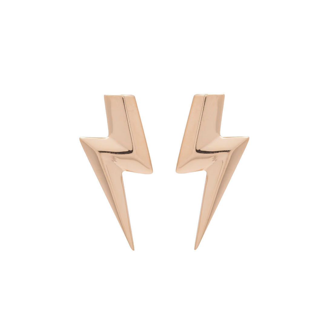 3D Flat Top Lightning Bolt Earrings
