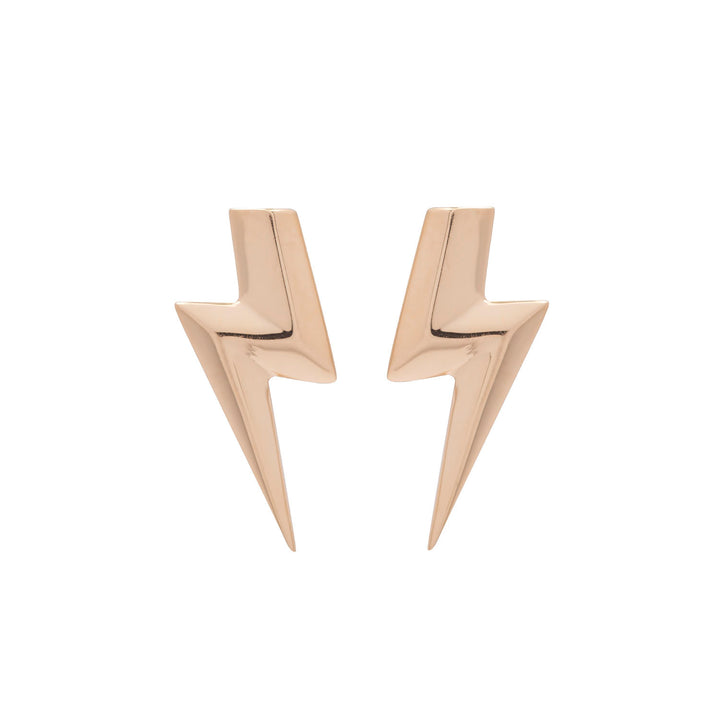 3D Flat Top Lightning Bolt Earrings