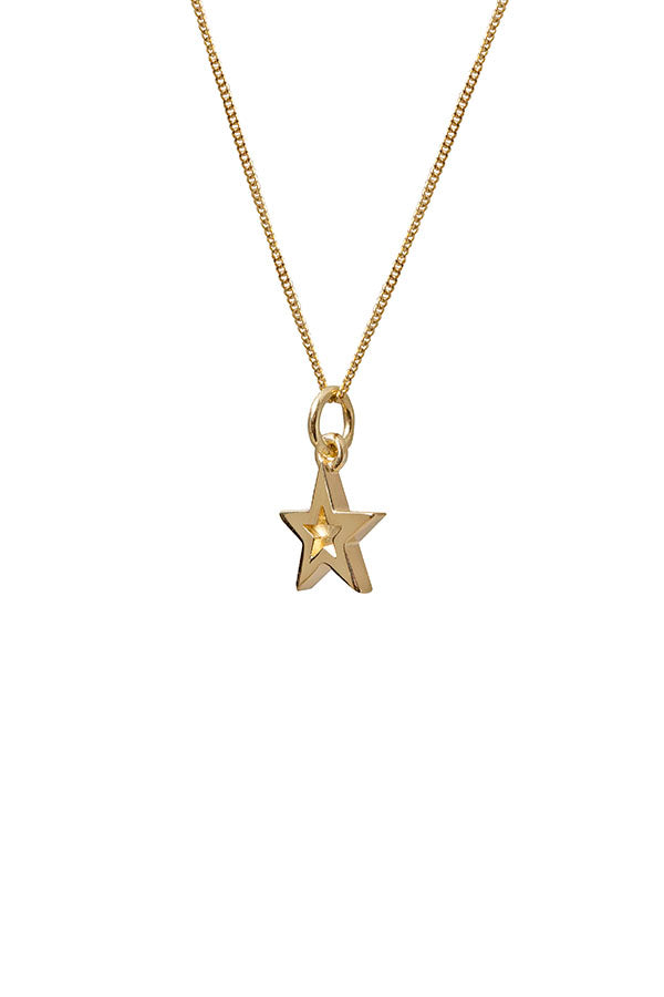 Edge Only Mini Megastar Pendant 9ct gold. Angle