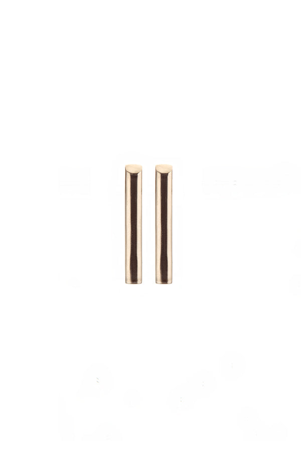Edge Only D Bar Earrings  in solid 100% recycled 9 carat gold 