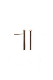 Edge Only D Bar Earrings  in solid 100% recycled 9 carat gold. side view 