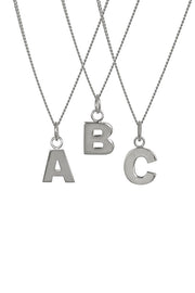 Edge Only A B C collage.  Letter Pendants in recycled sterling silver