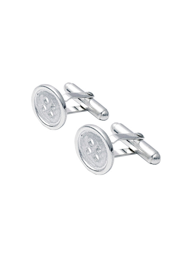 Edge Only Button Cufflinks in recycled sterling silver.
