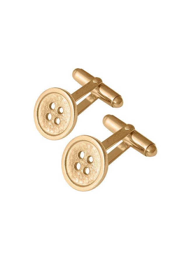 Edge Only Button Cufflinks in 18ct gold vermeil. recycled sterling silver.