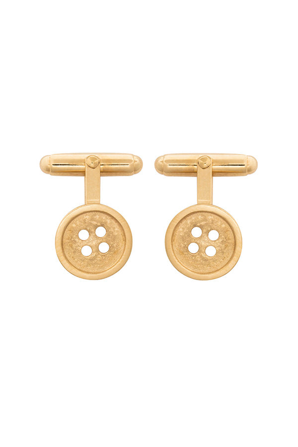 Edge Only Button Cufflinks in 18ct gold vermeil. recycled sterling silver.