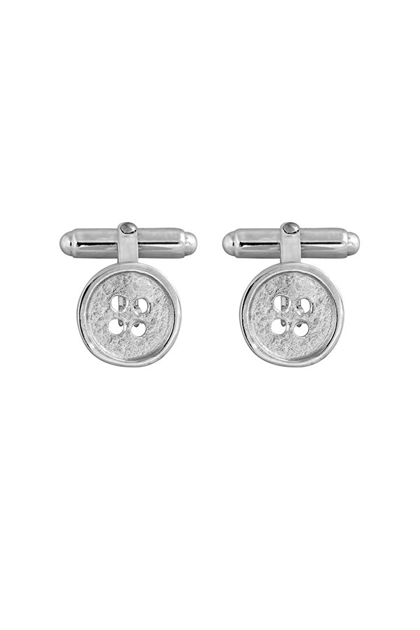 Edge Only Button Cufflinks in recycled sterling silver.