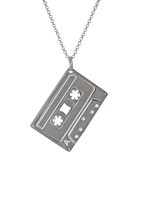 Electronic Sheep X Edge Only Mixed Tape Pendant in sterling silver. Blank A side
