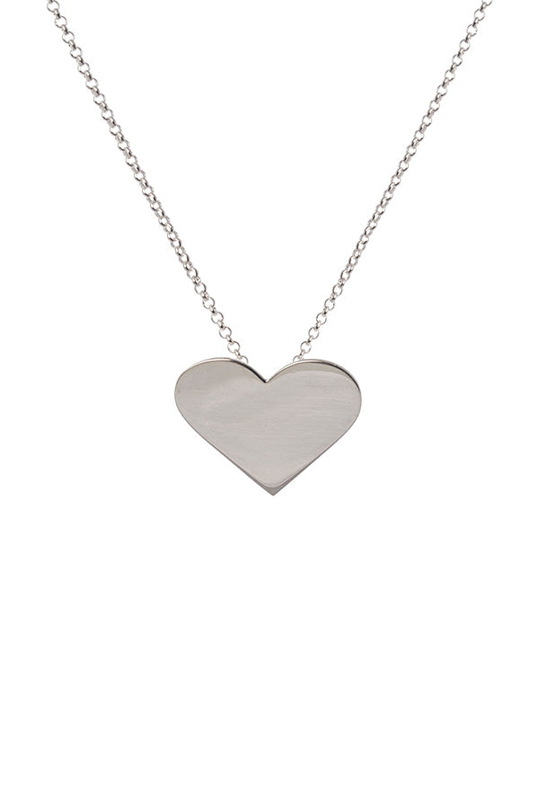 Edge Only Heart Pendant XL in recycled sterling silver
