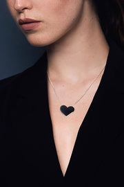 dge Only Heart Pendant XL sterling silver black rhodium