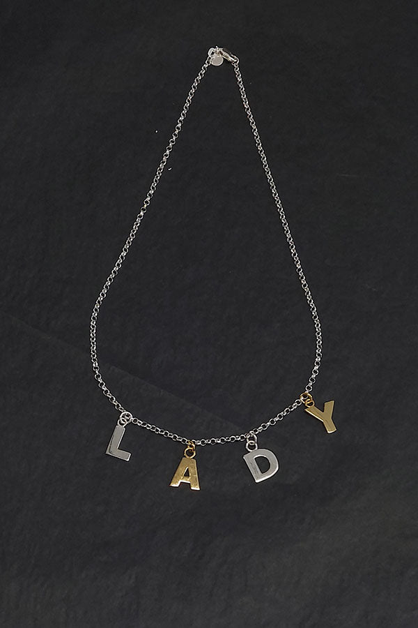 Edge Only LADY Letters Necklace sterling silver