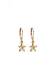Edge Only Mini Megastar Drop Earrings 18ct gold vermeil side view