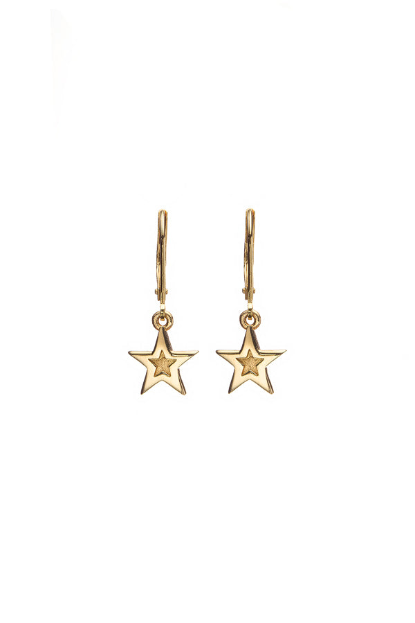 Edge Only Mini Megastar Drop Earrings 18ct gold vermeil