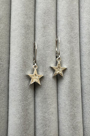 Edge Only Mini Megastar Drop Earrings recycled sterling silver on velvet