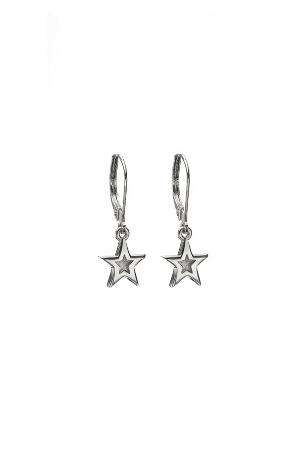 Edge Only Mini Megastar Drop Earrings recycled sterling silver side view