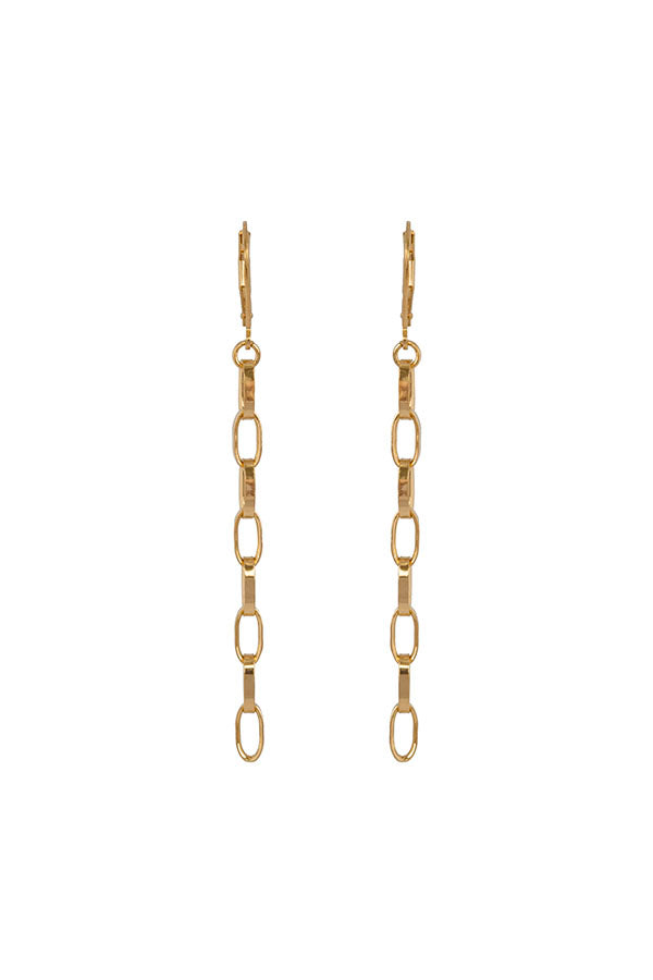 Edge Only Oval Link Drop Earrings 18ct gold vermeil