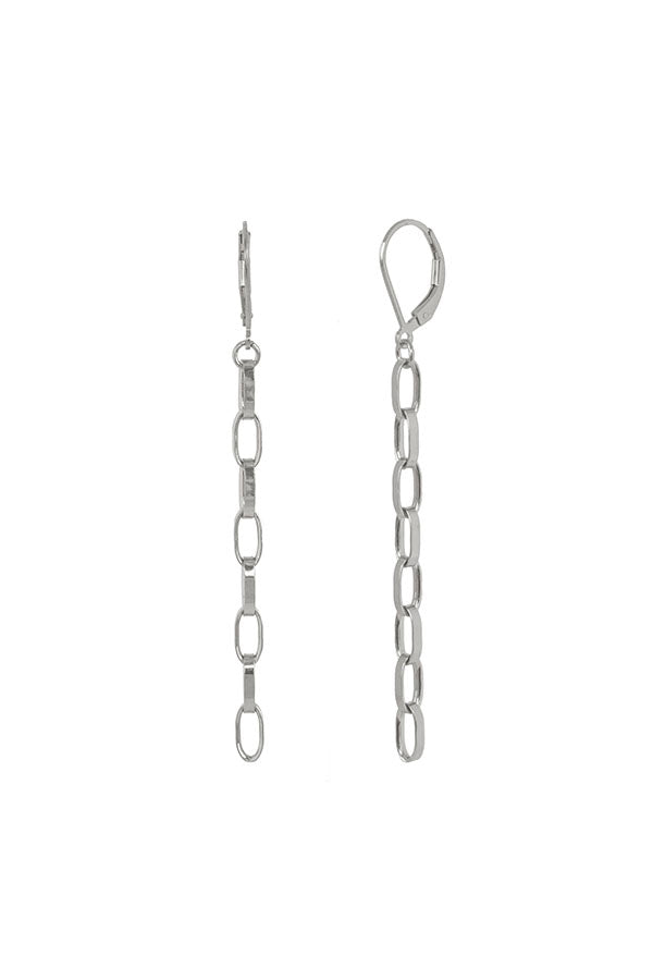 Edge Only Oval Link Drop Earrings in sterling silver 