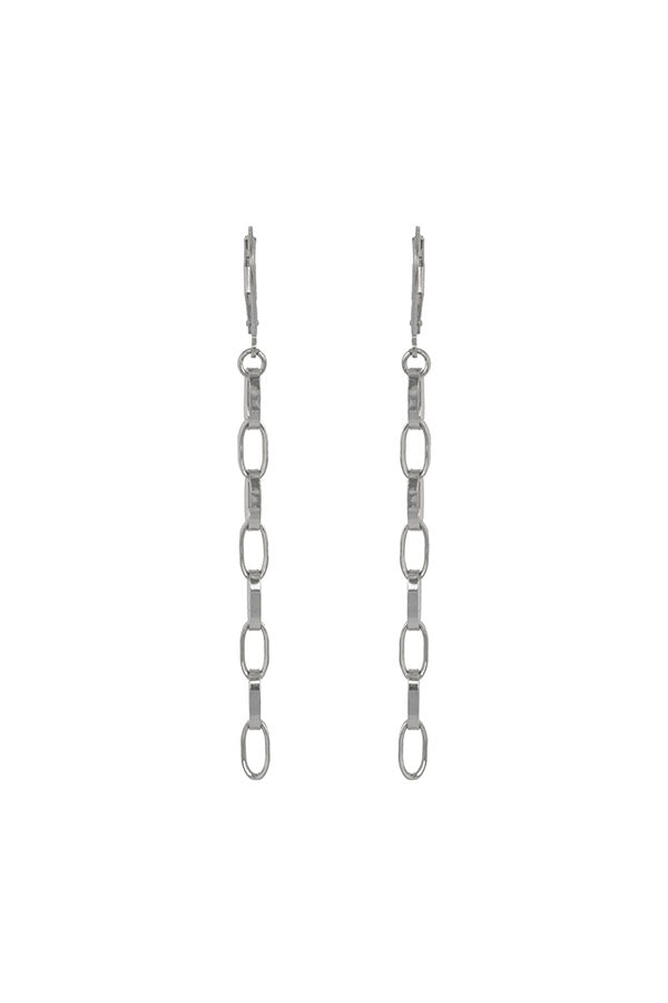 Edge Only Oval Link Drop Earrings in sterling silver 