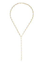 Edge Only Oval Link Necklace 60cm lariat style with clasp at front.