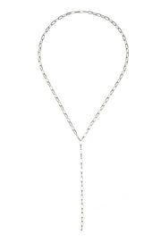 Edge Only Oval Link Necklace Chain sterling silver. Lariat style
