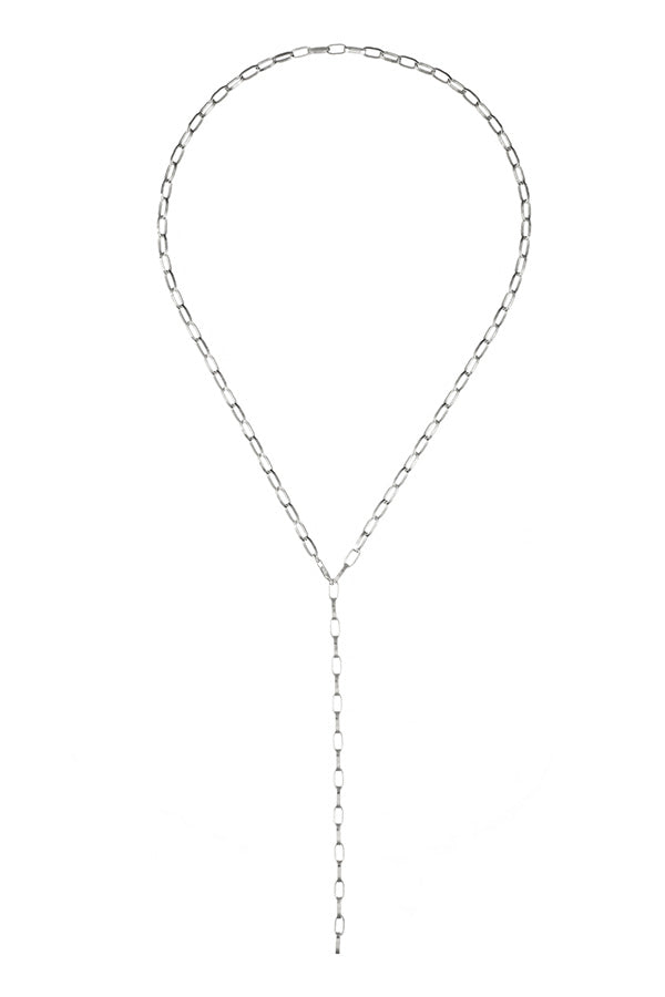 Edge Only Oval Link Necklace Chain sterling silver. Lariat style