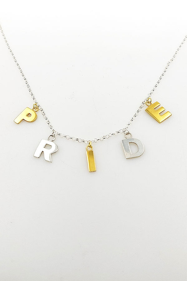 Edge Only PRIDE Letters Necklace sterling silver