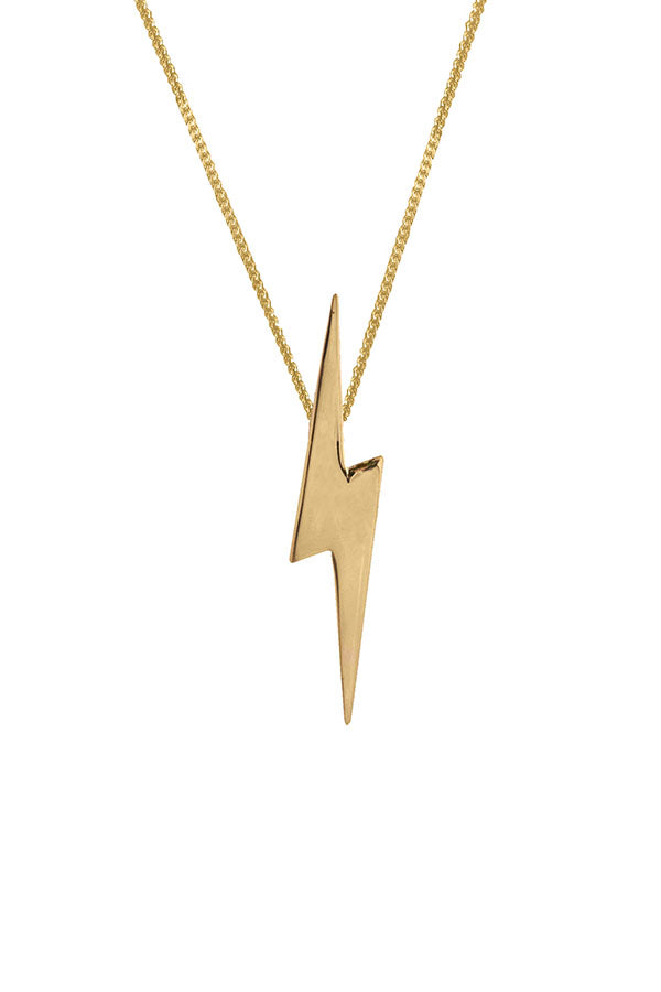 Edge Only Pointed Lightning Bolt Pendant in Sterling Silver