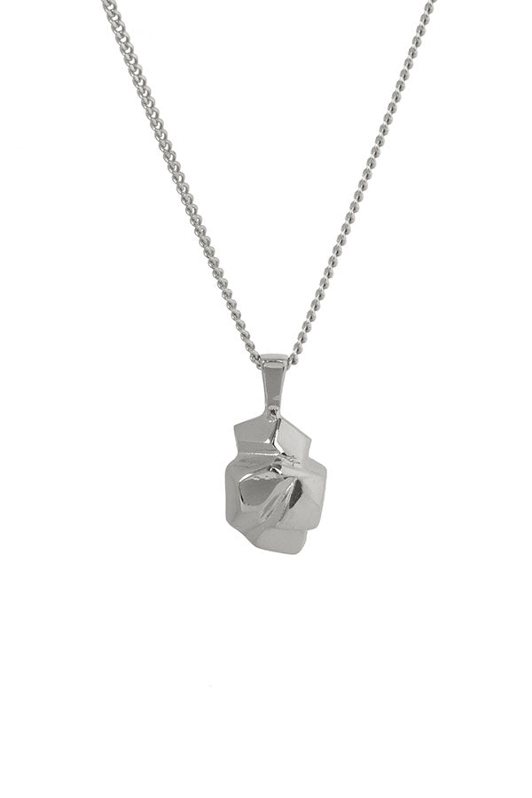 Edge Only Rock Pendant in recycled sterling silver