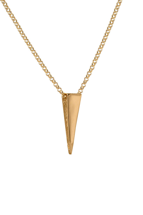 Edge Only Spike Pendant in 18ct gold vermeil. side view