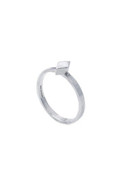 Edge Only Diamond stacking ring in sterling silver