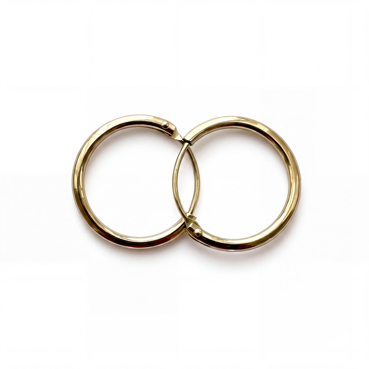 Round Hoop Earrings 20mm Solid 14ct gold on a white background