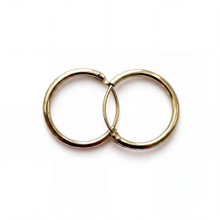 Round Hoop Earrings 20mm Solid 14ct gold on a white background