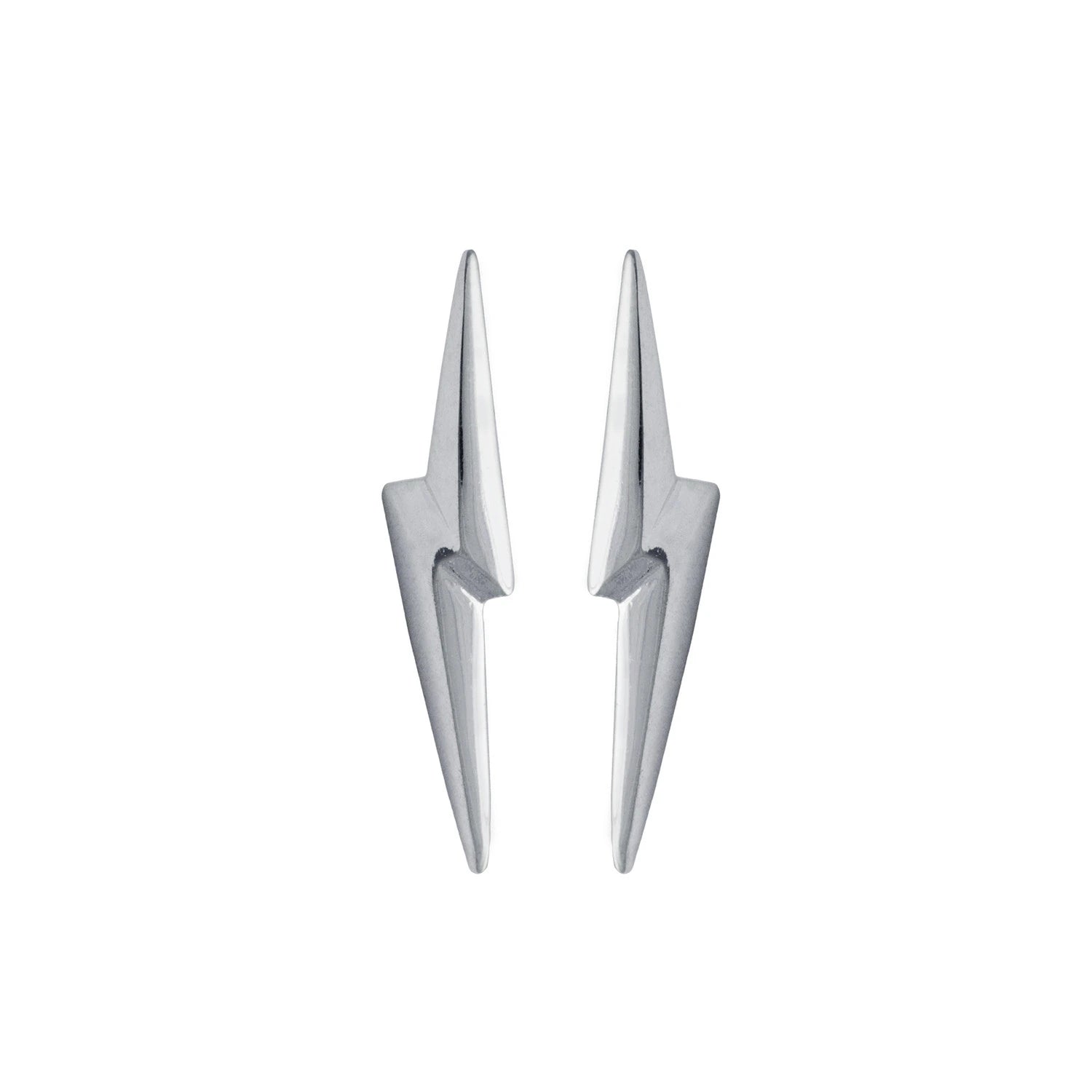 Edge Only 3D Pointed Lightning Bolt Earrings in Sterling Silver Stormfront earrings in The Boys on Prime Video