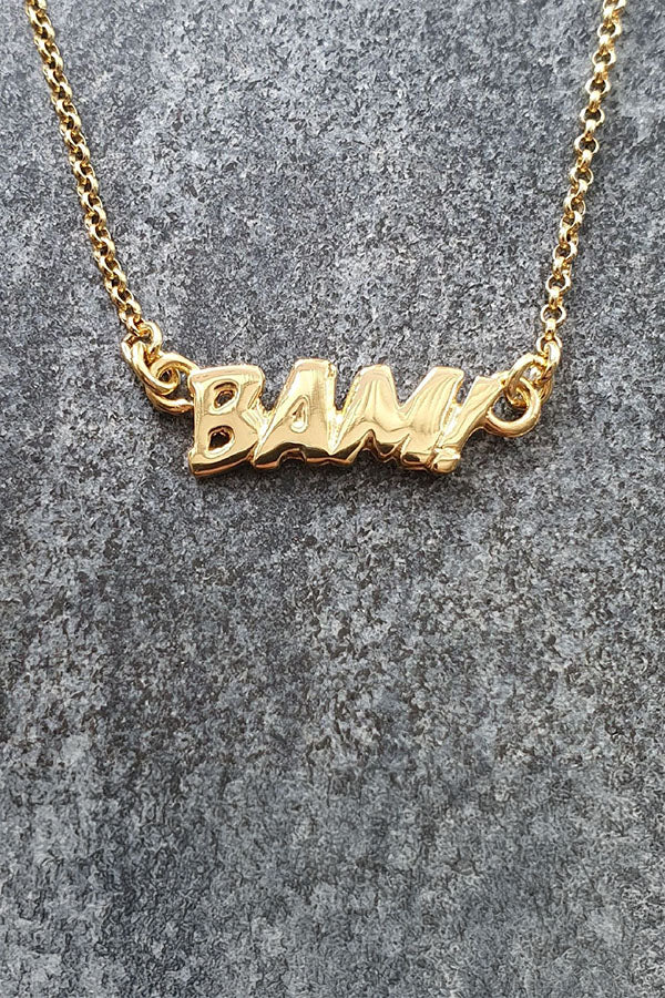 Edge Only BAM Letters Necklace in 18ct Gold vermeil